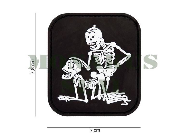 Patch 3D PVC two skeletons black
