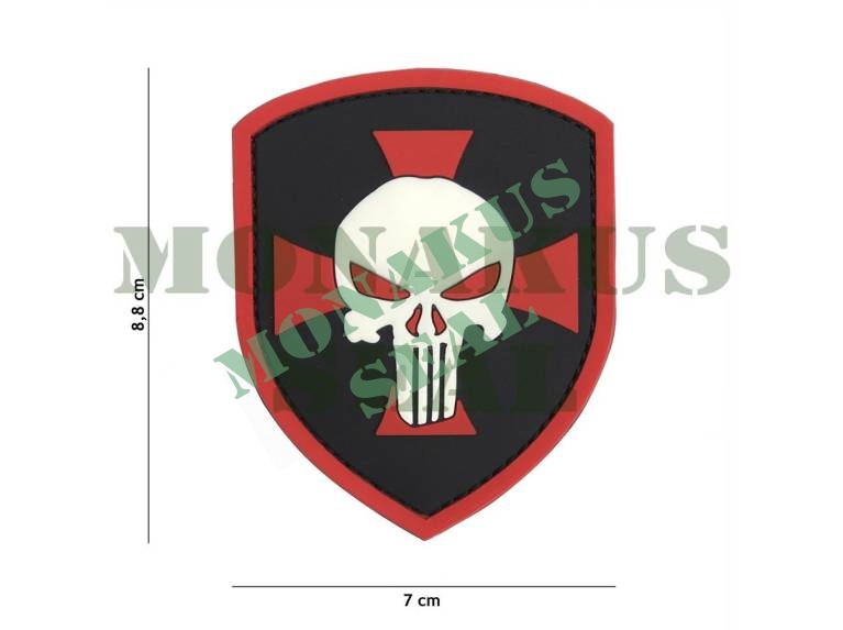 Parche de PVC escudo Punisher cruz roja