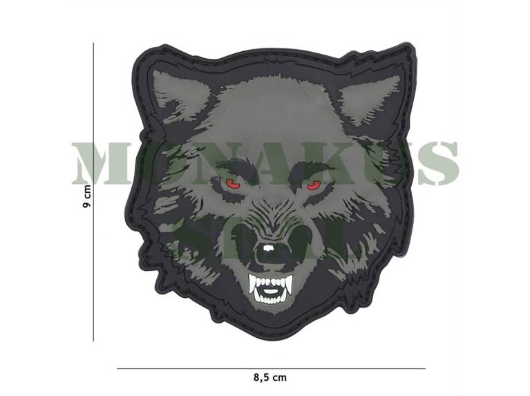Patch 3D PVC Wolf grey