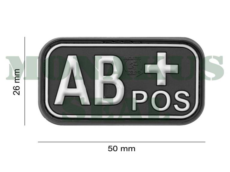 Bloodtype Square Rubber Patch AB Pos JTG
