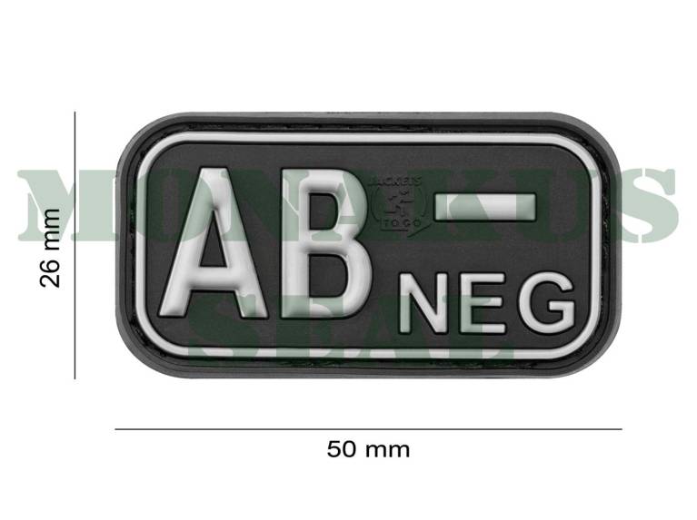 Bloodtype Square Rubber Patch AB Neg JTG