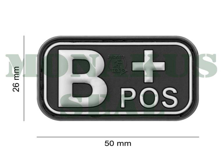 Bloodtype Square Rubber Patch B Pos JTG