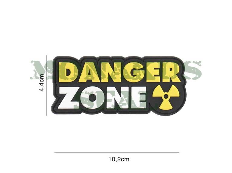 Parche PVC 3D Danger Zone amarillo