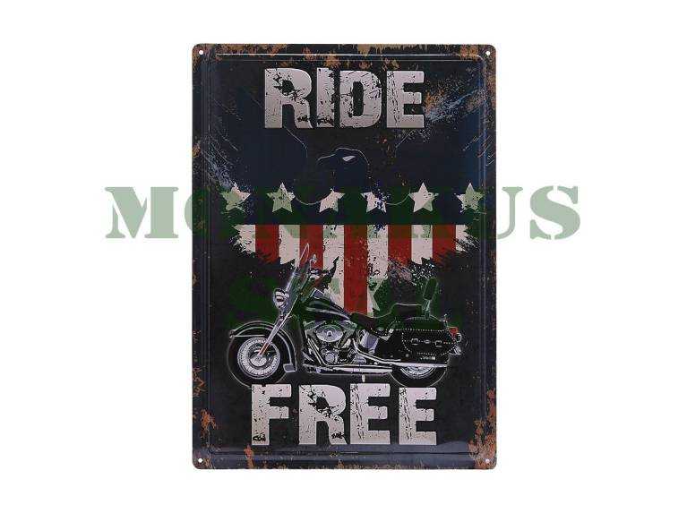 Placa de metal Ride Free