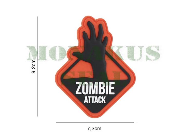 Patch 3D PVC Zombie attack 2 orange