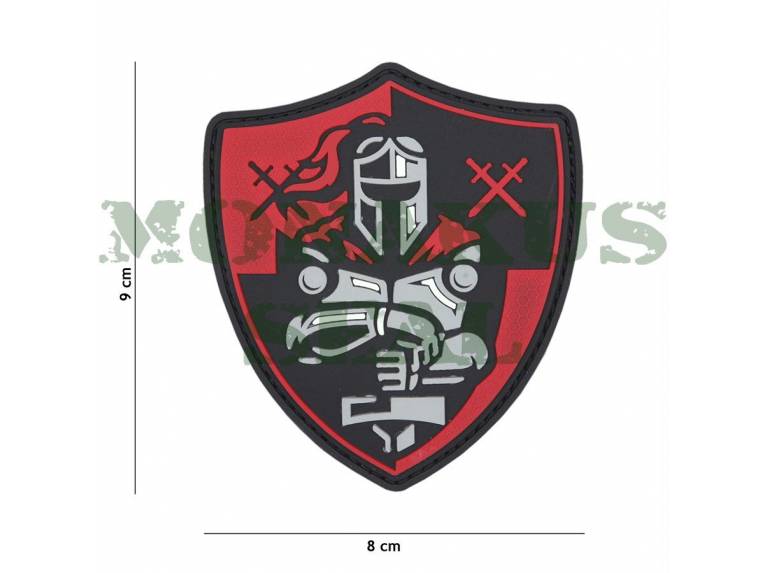 Patch 3D PVC Knight shield red